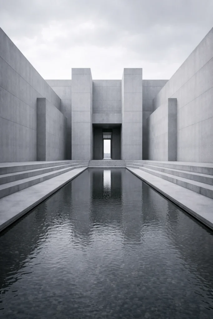Strucutre architecure and water inspired by nordic rings